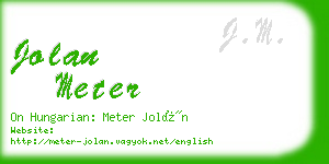 jolan meter business card